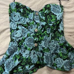 Floral Zara strapless top